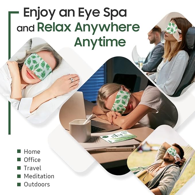 20 Packs Steam Eye Mask, Heated Eye Mask Warm Compress for Eyes, Disposable Self Heating Steam Mask for Home, Sleep, Spa, Travel Essentials & Relaxation Gifts for Women (Lavender)